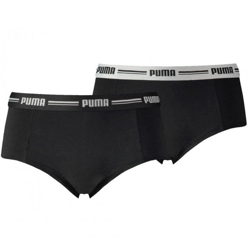 PUMA Lot de 2 Boxers Femme Coton ICONIC Noir