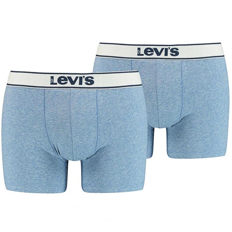 LEVI'S Lot de 2 Boxers Homme Coton VINTAGE HEATHER Light Blue