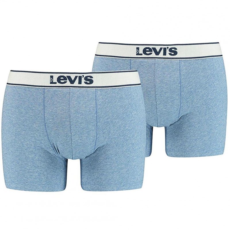 LOT DE 2 Boxer Sous-vêtements Homme VINTAGE HEATHER Bleu et Clair