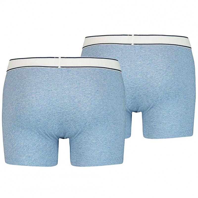 LOT DE 2 Boxer Sous-vêtements Homme VINTAGE HEATHER Bleu et Clair