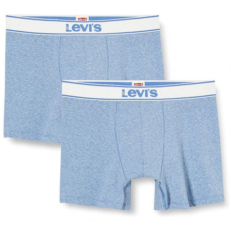 LOT DE 2 Boxer Sous-vêtements Homme VINTAGE HEATHER Bleu et Clair