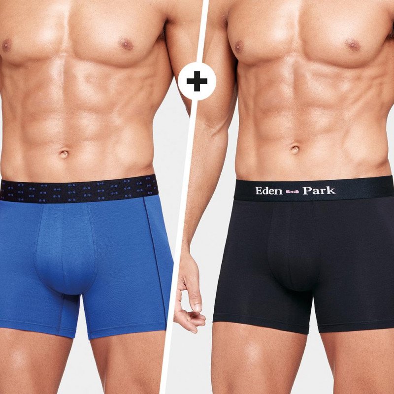 LOT DE 2 Boxer Sous-vêtements Homme DUOCEINT Bleu et Roi