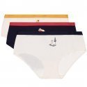 LOT DE 3 Boxer Sous-vêtements Femme POCKETS STRETCH Blanc et Marine