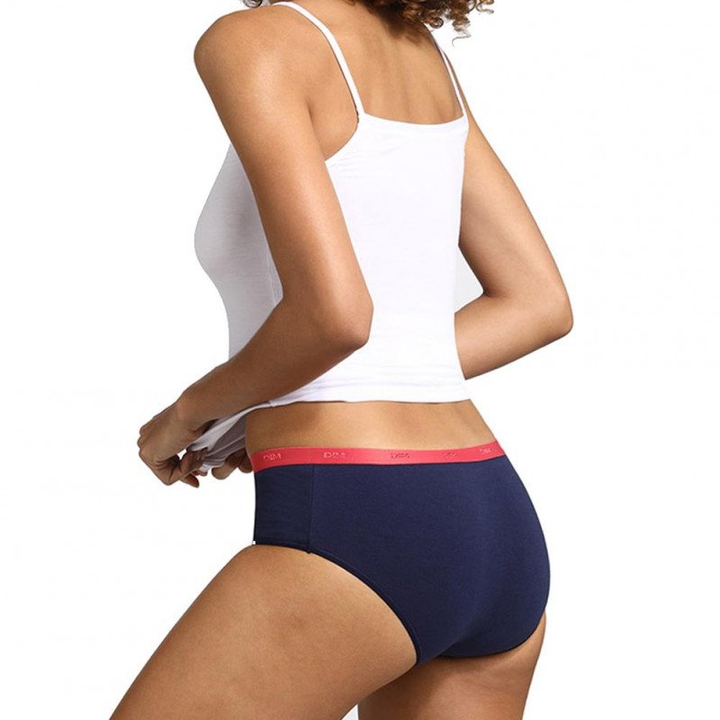 LOT DE 3 Boxer Sous-vêtements Femme POCKETS STRETCH Blanc et Marine