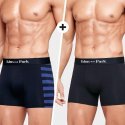 LOT DE 2 Boxer Sous-vêtements Homme DUOSTRIPE Bleu et Marine