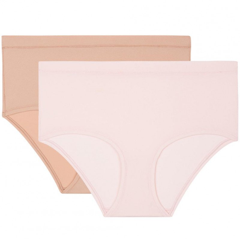 DIM Lot de 2 Boxers Femme Microfibre BODYMOUV Rose New skin