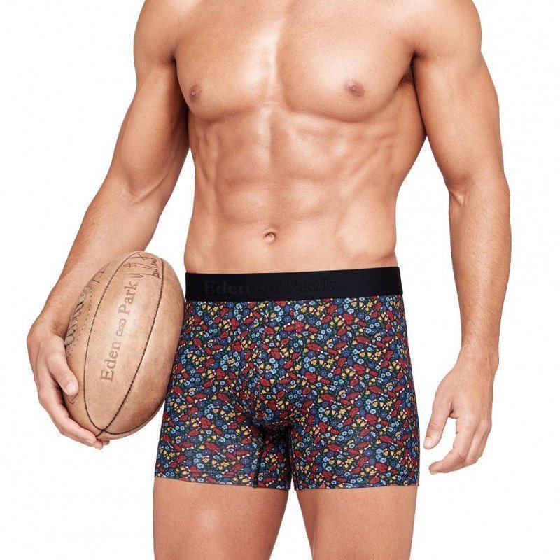 EDEN PARK Boxer Homme Coton BIG FLOWERS Marine