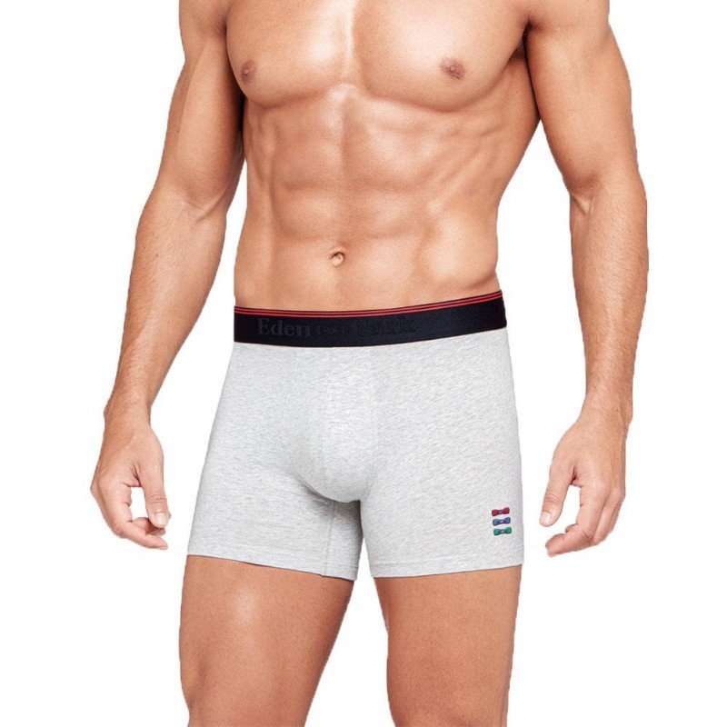 Boxer Homme TRIO NOEUD Gris et Chiné