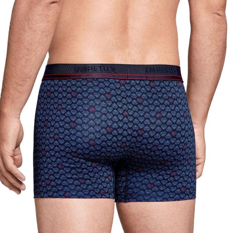 IMPETUS Boxer Homme Coton Lyocell COEURS Imprimé Bleu Noir