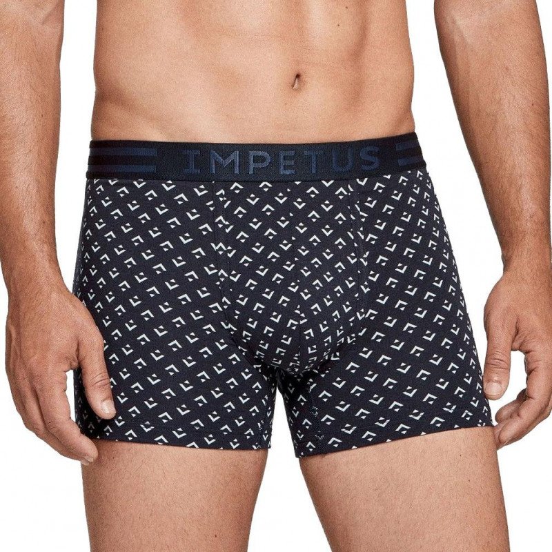 IMPETUS Boxer Homme Coton Lyocell TIKI Imprimé Noir Blanc