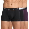LOT DE 3 Boxer Sous-vêtements Homme STRETCHSPORT Noir et Myrtille