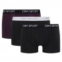 DIM Lot de 3 Boxers Homme Coton STRETCHSPORT Noir Myrtille