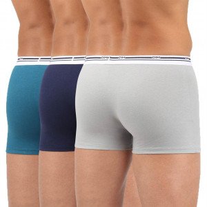 DIM 3 Boxers Homme Coton DAILY COLORS Acier Bleu Prusse Denim