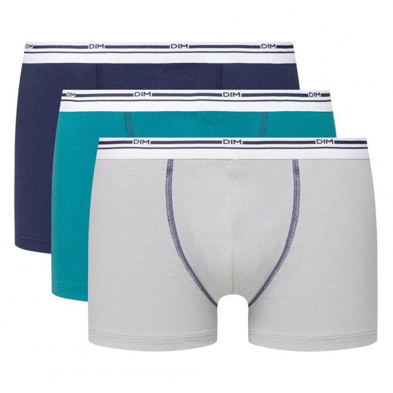 LOT DE 3 Boxer Sous-vêtements Homme DAILY COLORS Bleu et Gris