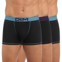 DIM Lot de 3 Boxers Homme Coton MIX AND COLORS Noir ceinture Vert Viride Violet Velours