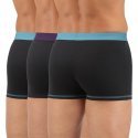 DIM Lot de 3 Boxers Homme Coton MIX AND COLORS Noir ceinture Vert Viride Violet Velours