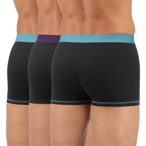 DIM 3 Boxers Homme MIX AND COLORS Noir ceint Vert Viride Violet
