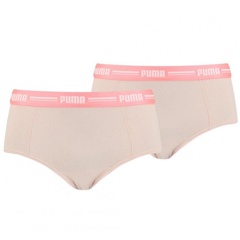 PUMA Lot de 2 Boxers Femme Coton ICONIC Light pink