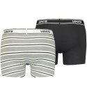 LEVI'S Lot de 2 Boxers Homme Coton SPORTYSTRIPE Noir Gris chiné