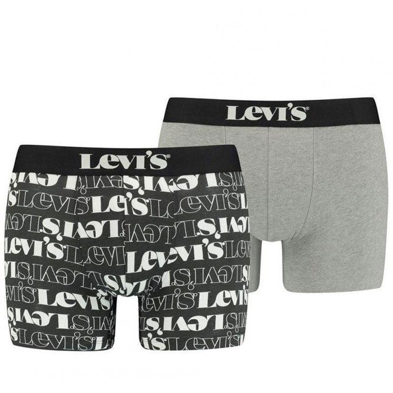 LEVI'S Lot de 2 Boxers Homme Coton LOGOAOP Noir combo