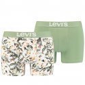 LEVI'S Lot de 2 Boxers Homme Coton PARROT PARADISE Vert combo