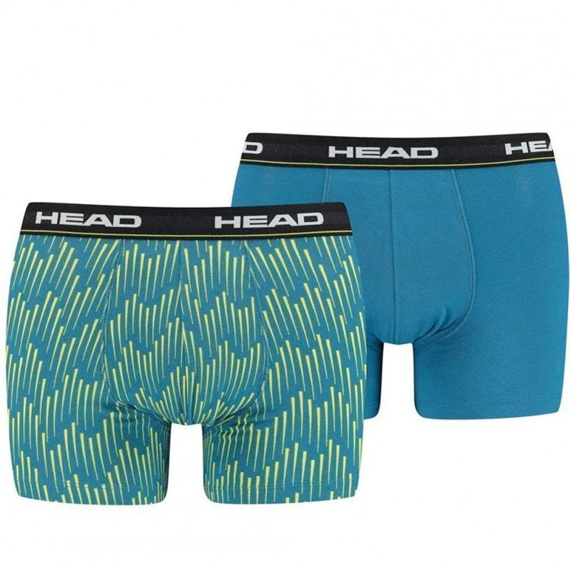 HEAD Lot de 2 Boxers Homme Coton AOP Lime