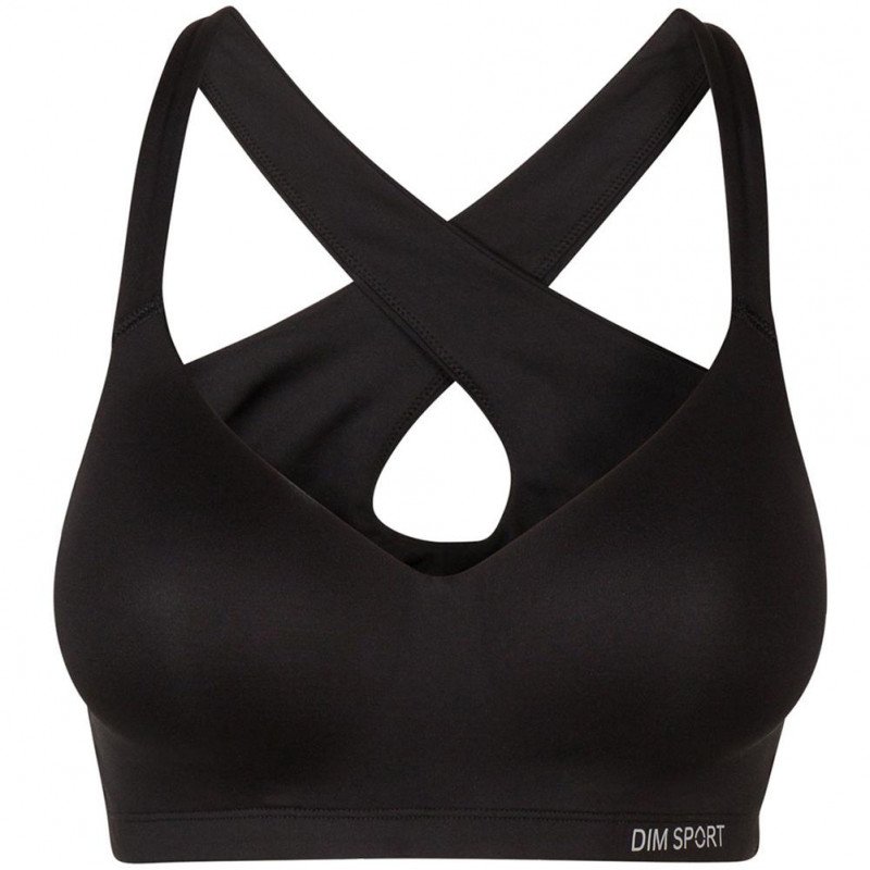 DIM Brassière coquée Femme Microfibre AMPLIFORME Impact modéré Noir