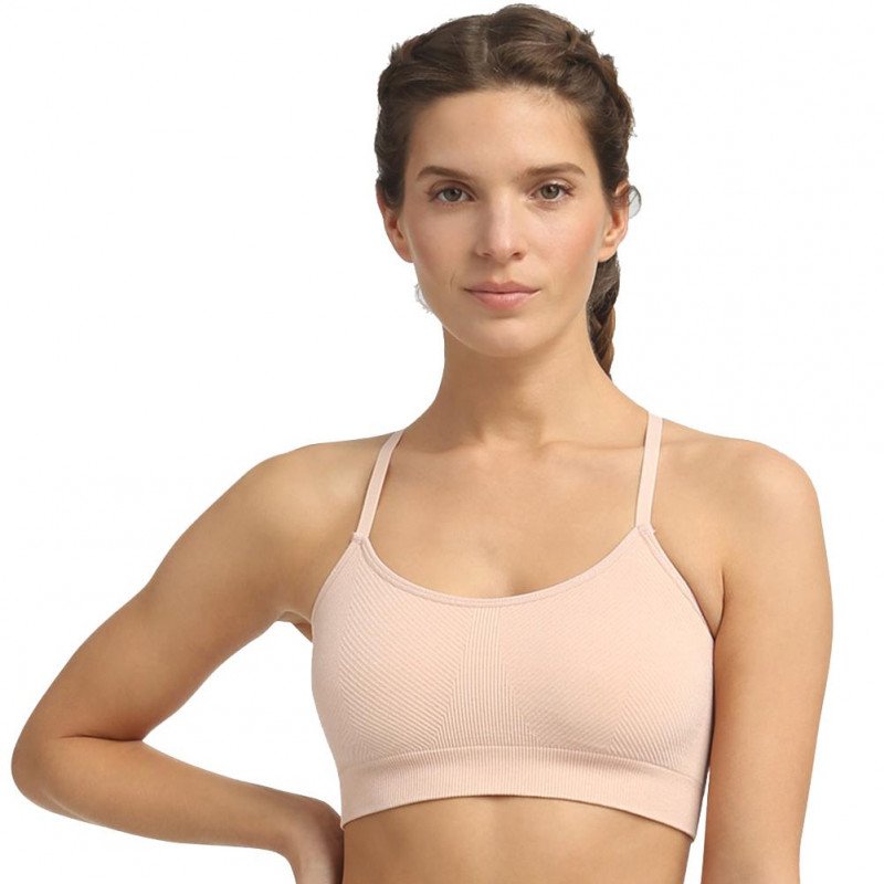 DIM Brassière Femme Microfibre SANSCOUTURE Impact léger Rose amande