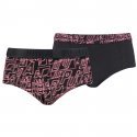 LOT DE 2 Boxer Sous-vêtements Femme PRINTED Rose et Noir