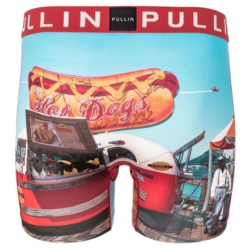 PULL IN Boxer Long Homme Microfibre HOTDOGGOS Rouge Bleu