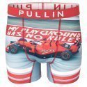 PULL IN Boxer Long Homme Microfibre PULLINEF1 Gris Rouge