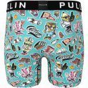 PULL IN Boxer Long Homme Coton Bio FACOLLEGE Cyan