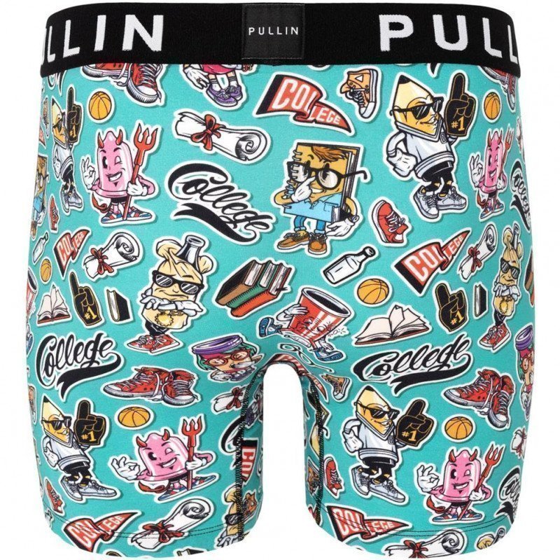 PULL IN Boxer Long Homme Coton Bio FACOLLEGE Cyan