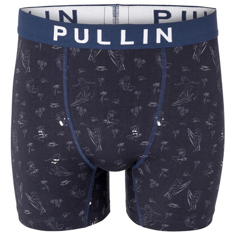 PULL IN Boxer Long Homme Coton Bio FAWAVEBABE Marine