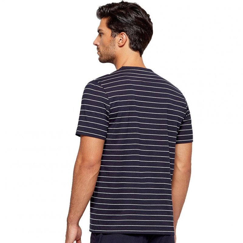 T-shirt manches courtes col en V Homme ORGANIC Bleu et Marine