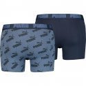 PUMA Lot de 2 Boxers Homme Coton AOP Denim