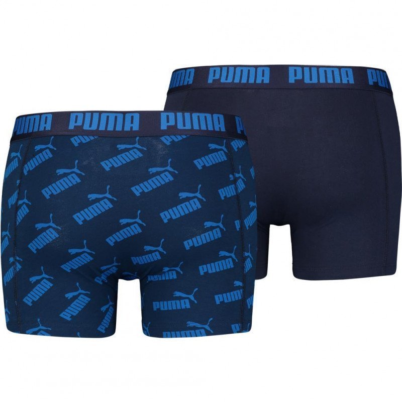 PUMA Lot de 2 Boxers Homme Coton AOP Bleu