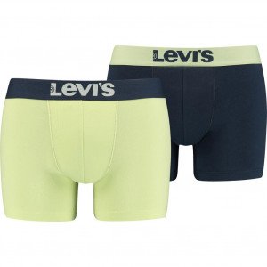 LEVI'S Lot de 2 Boxers Homme Coton SOLIDBASIC Lime