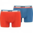 LEVI'S Lot de 2 Boxers Homme Coton LOGON  Rouge Bleu