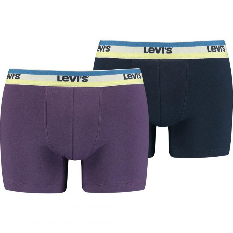 LOT DE 2 Boxer Sous-vêtements Homme LOGON Noir et Violet