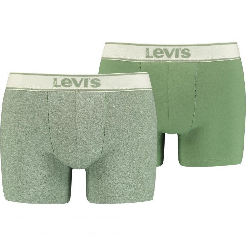 LEVI'S Lot de 2 Boxers Homme Coton VINTAGE HEATHER Vert