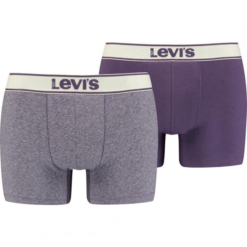 LEVI'S Lot de 2 Boxers Homme Coton VINTAGE HEATHER Purple