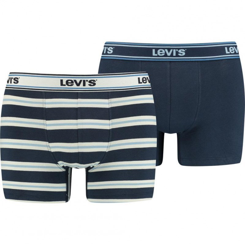 LOT DE 2 Boxer Sous-vêtements Homme SPORTYSTRIPE Bleu et Marine