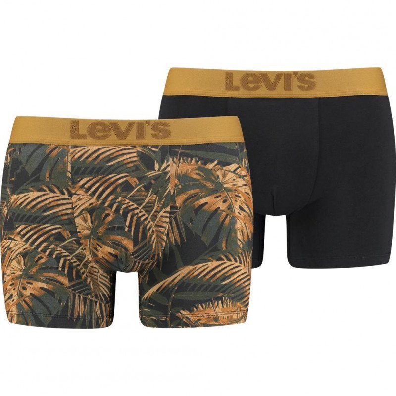 LEVI'S Lot de 2 Boxers Homme Coton TROPICALFERN Noir