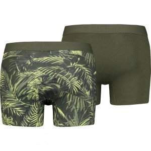 LEVI'S Lot de 2 Boxers Homme Coton TROPICALFERN Kaki