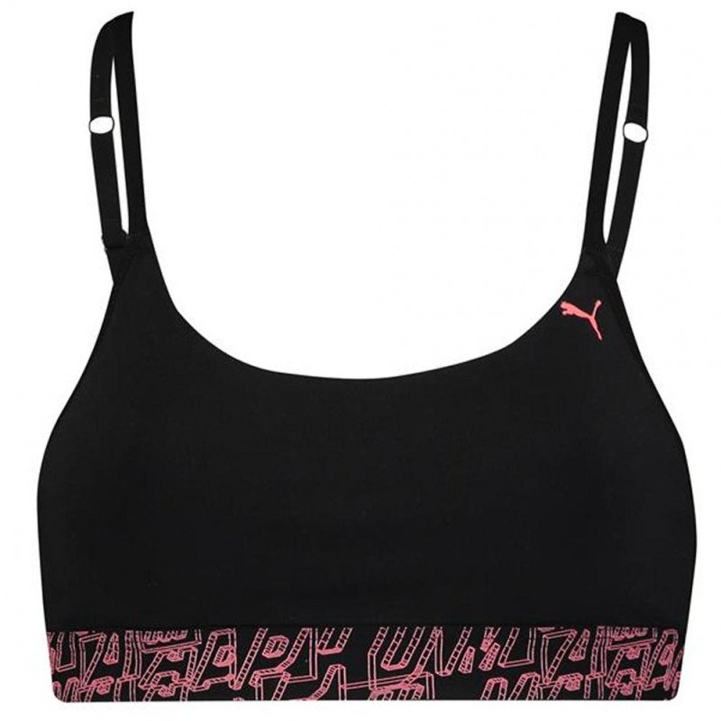 PUMA Brassière Femme Coton PRINTED Pink combo