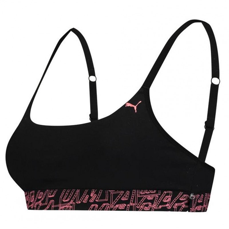 PUMA Brassière Femme Coton PRINTED Pink combo