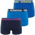 ATHENA 3 Boxers Garçon Coton TRIOCHOC Marine Pervenche Bleu