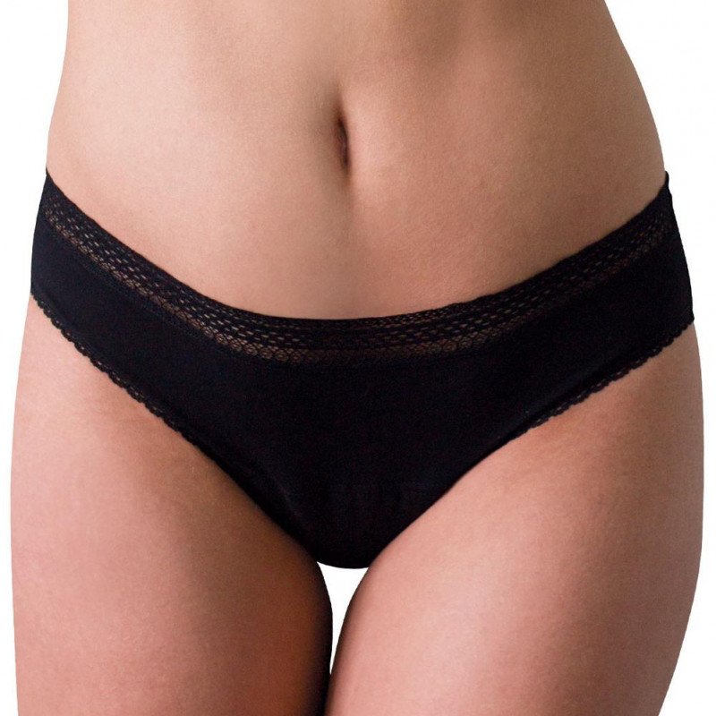 Slip Femme BELLE & CULOTEE Noir et Uni