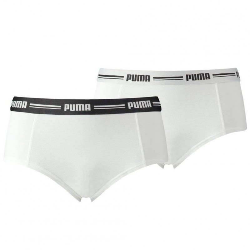 PUMA Lot de 2 Boxers Femme Coton ICONIC Blanc